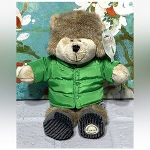 2011 Starbucks Bearista Bear Winter Green Puffer Coat 104th Edition Plush